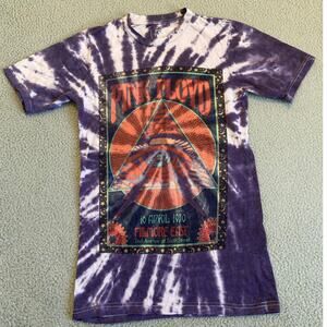 Pink Floyd Top Small Tie Dye Filmore Pyramid Retro T-Shirt Hippie 70s Rock Band